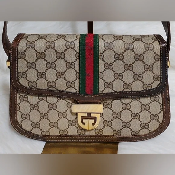 SALE! Auth Gucci Ophidia GG Monogram Supreme Sherry Line Vintage Shoulder Bag - Picture 2 of 16